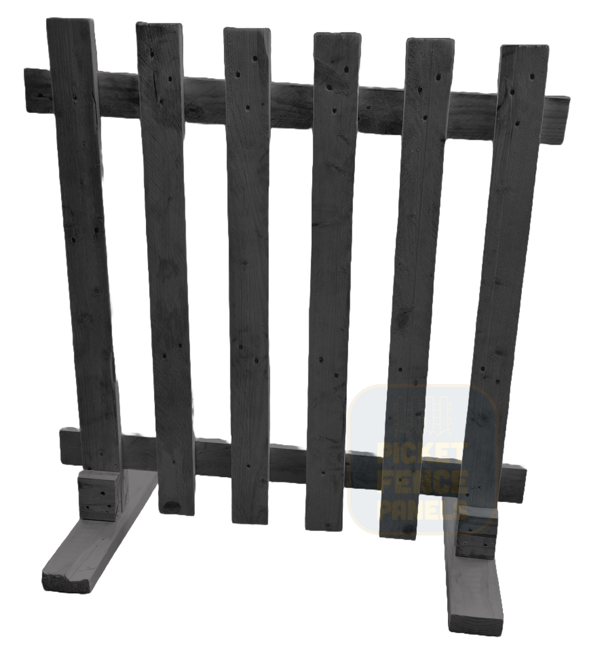 Free Standing Picket Fence Panels - Slate Grey