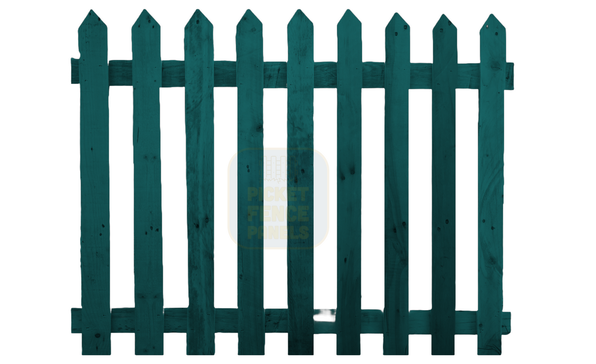 Pointed Top Picket Fence Panel Teal