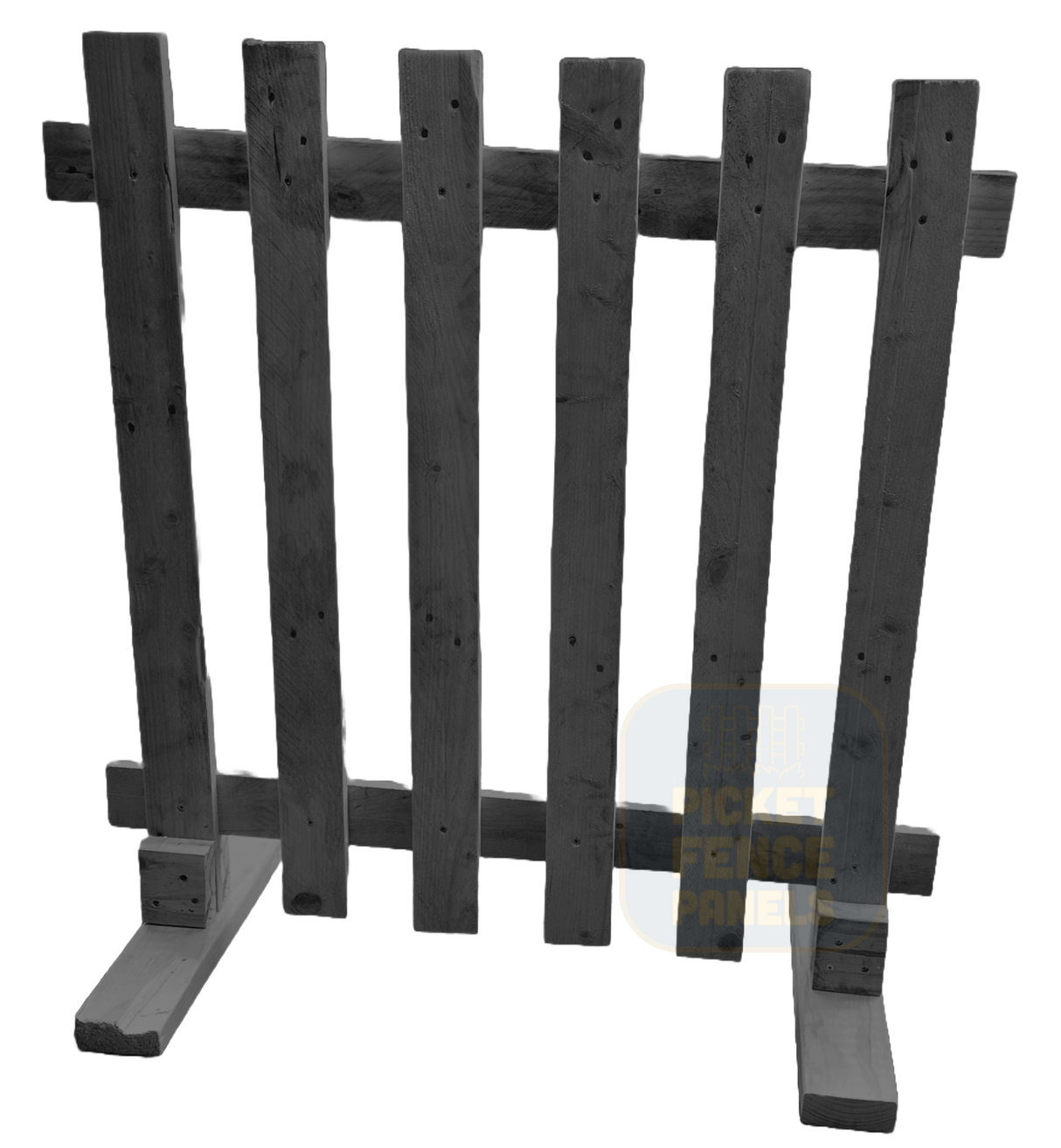 Free Standing Picket Fence Panels - Charcoal Grey