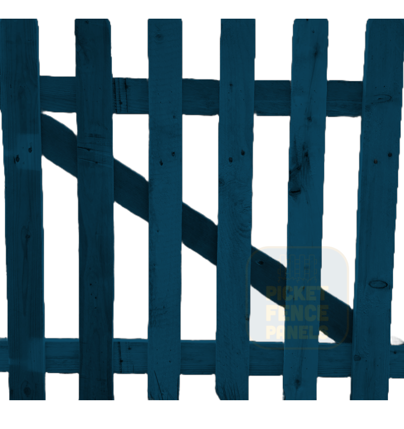 Flat Top Picket Gates - Midnight Blue