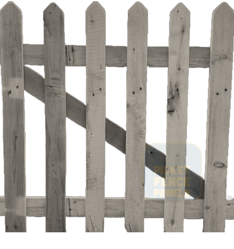 Pointed Top Picket Gates - Warm Stone