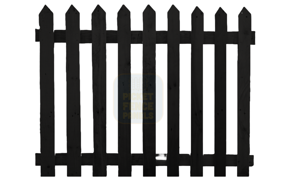 Pointed Top Picket Fence Panel Tudor Black