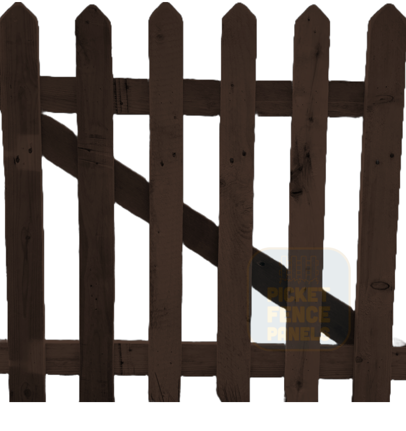 Pointed Top Picket Gates - Dark Oak