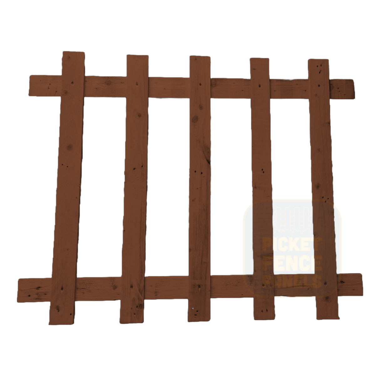 Open Picket Fence Panels - Medium Oak