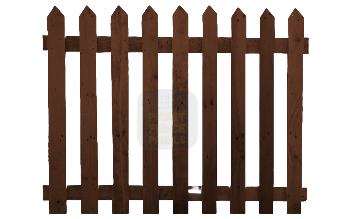 Pointed Top Picket Fence Panel Medium Oak