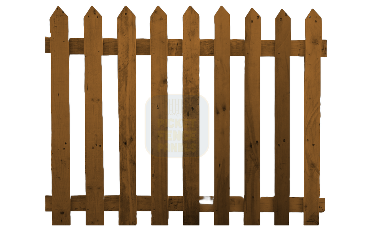 Pointed Top Picket Fence Panel Harvest Gold
