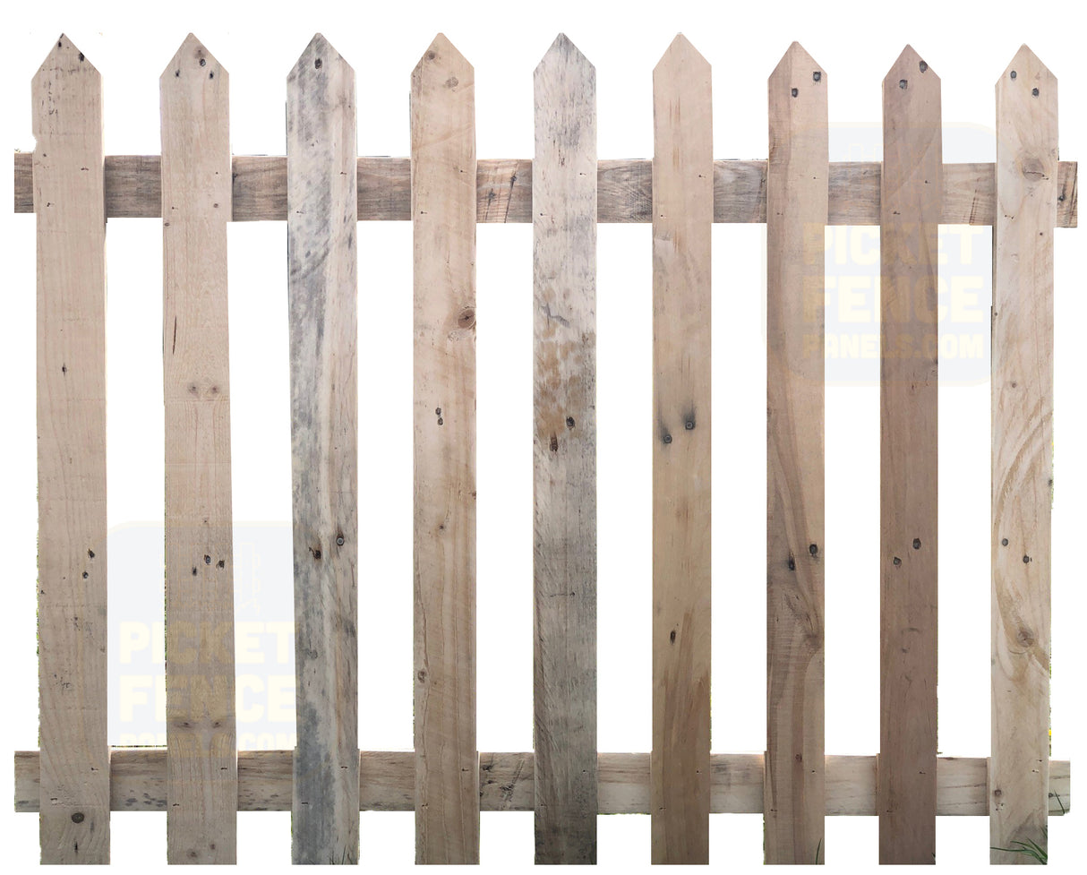 Natural Pointed Top Picket Fence Panel